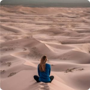 random girl in desert